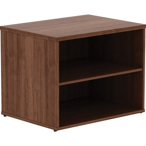 Lorell Relevance Series Storage Cabinet Credenza w/No Doors - 23.1" Height x 29.5" Width x 22" Depth - Finish: Walnut Laminate Product Image 