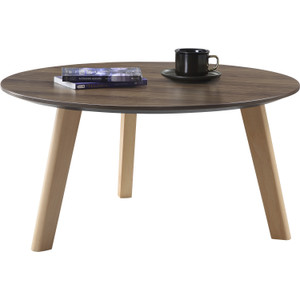 Lorell Relevance Walnut Round Coffee Table (LLR16247) View Product Image