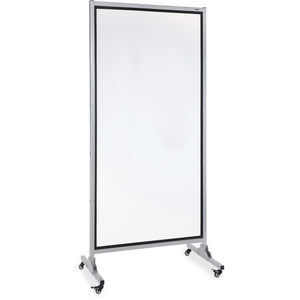 Lorell Double-sided Dry-Erase Easel/Room Divider - 37.5" (3.1 ft) Width x 82.5" (6.9 ft) Height - White Steel Surface - Black Aluminum Frame - Rectangle - Magnetic Product Image 