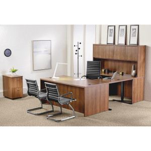 Lorell Hi-Back Exec Chair, 25"x24-3/4"x44-1/4"-47", Black Leather (LLR59537) View Product Image