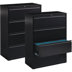 Lorell Lateral File, 4-Drawer, 42"x18-5/8"x52-1/2", Black (LLR60552) View Product Image