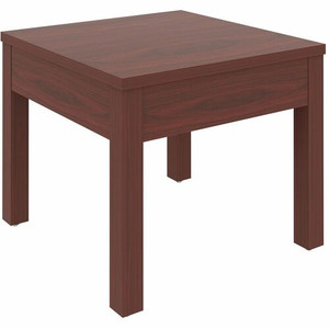 Lorell Occasional Corner Table - Square Top - Square Leg Base - 24" Table Top Length x 24" Table Top Width x 1" Table Top Thickness - 20" Height x 23.88" Width x 23.88" Depth - Office Product Image 