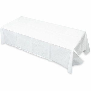 Tatco White Paper Rectangular Tablecovers - 108" Length x 54" Width - Paper - White Product Image 