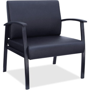 Lorell Big & Tall Black Leather Guest Chair (LLR68557) Product Image