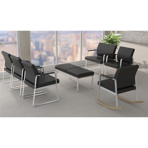 Lorell Guest Chair,Antimicrobial Vinyl,24-3/8"x19-1/4"x34-1/4",BKSR (LLR66996) View Product Image