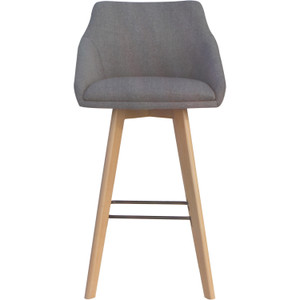 Lorell Gray Flannel Mid-Century Modern Guest Stool (LLR68561) View Product Image