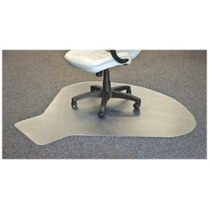 Lorell L-Workstation Chairmat, Med. Pile,60"x66", Lip 20"x12", CL (LLR69156) View Product Image