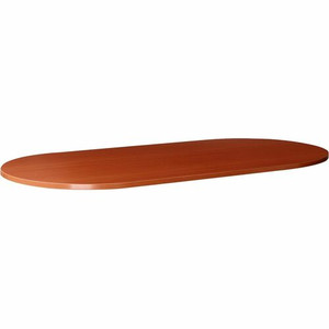 Lorell Essentials Oval Conference Tabletop - 1" Height x 94.5" Width x 47.3" Depth x 1.3" Thickness - Finish: Cherry, Laminate Product Image 