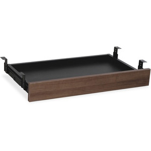 Lorell Universal Center Drawer - 28.35" Length x 16.73" Width x 5.12" Height - Durable - MFC, Polyvinyl Chloride (PVC), Steel - Walnut, Laminate Product Image 