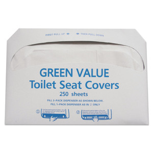 GEN Half-Fold Toilet Seat Covers, 14.75 x 16.5, White, 5,000/Carton View Product Image