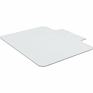 Lorell Tempered Glass Chairmat with Lip - Hardwood Floor, Carpet48" Width x 36" Depth - Lip Size 23" Length x 6" Width - Tempered Glass - Clear Product Image 