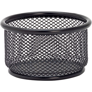 Lorell Mesh Wire Pencil Cup Holder - 3.8" Height x 2.1" Width - Steel - Black Product Image 