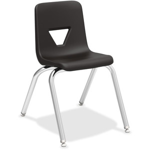 Lorell 16" Seat-height Student Stack Chairs - Four-legged Base - Black - Polypropylene Product Image 
