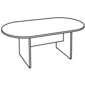 Lorell Oval Conference Table, Top/Base, 72"x36"x29-1/2", Cherry (LLR87373) View Product Image