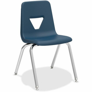 Lorell 18" Seat-height Student Stack Chairs - Four-legged Base - Navy - Polypropylene Product Image 