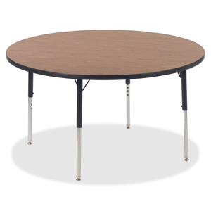 Lorell Medium Oak Laminate Round Activity Tabletop (LLR99897) View Product Image