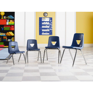 Lorell Student Chairs, Stacking, 14-3/4"x14"x21-5/8", 4/CT, Navy (LLR99881) View Product Image