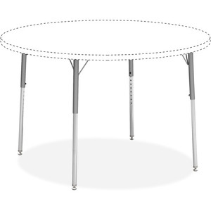 Lorell Activity Table Height-Adjustable Leg Kit - 22" to 30"H - 30" Length x 1.12" Diameter - Chrome, Silver Mist Product Image 