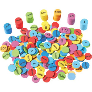 Learning Resources Place Value Disks, Foam, 1" Diameter, 280 EA/ST, Multi (LRNLER5215) View Product Image