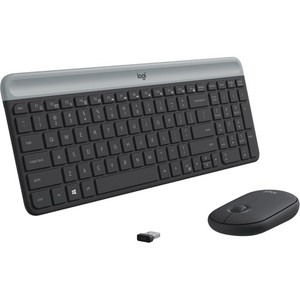Logitech MK470 Slim Combo - USB Scissors Wireless RF 2.40 GHz Keyboard - English - Graphite - USB Wireless RF Mouse - Optical Product Image 