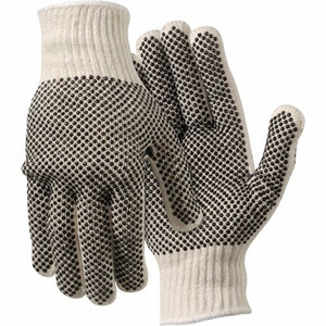 MCR Safety Poly/Cotton Large Work Gloves - Dirt, Debris Protection - Large Size - For Right/Left Hand - White - Elastic Wrist, Knit Wrist Product Image 