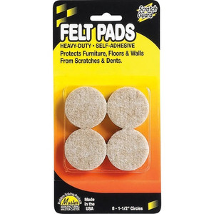 Master Caster Felt Pads, Round, 3/16" Thick, 1-1/2"Dia, 8/PK, Beige (MAS88497) View Product Image