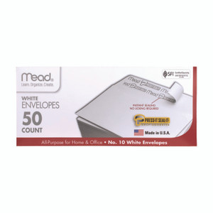 Mead Press-it Seal-it Self-Adhesive Envelope, #10, Commercial Flap, Self-Adhesive Closure, 4.18 x 9.5, White, 50/Box View Product Image