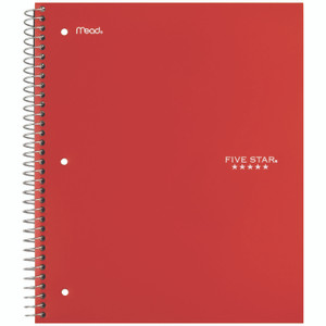 Five Star Wirebound Notebook, 1-Subject, Wide/Legal Rule, Randomly Assorted Cover Color, (100) 10.5 x 9.18 Sheets View Product Image