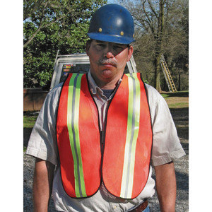 MCR Safety Safety Vest, w/2" Lime/Silver Reflectors, 18"x47", Orange (MCSCRWV201R) View Product Image