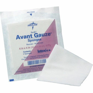 Medline Avant Nonsterile Gauze Nonwoven Sponges - 4 Ply - 4" Width x 4" Length - White Product Image 