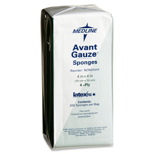 Medline Gauze Sponges,Nonwoven,Nonsterile,4"x4",4-Ply200/BX,White (MIINON25444) View Product Image