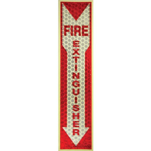 Miller's Creek Fire Extinguisher Sign, Glow in Dark, 4"x16-3/4", RD/WE (MLE151833) View Product Image