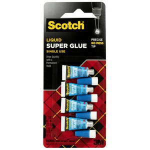 Scotch Super Glue Liquid - 0.05 grams Single-Use Tubes - 0.02 oz - Clear Product Image 
