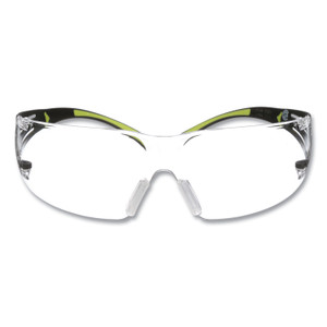 3M SecureFIt Protective Eyewear, 400 Series, Green Plastic Frame, Clear Polycarbonate Lens (MMMSF401AF) View Product Image