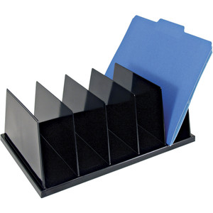 Officemate Large Sorter, 5 Compartments, 9"x13-1/2"x5", Black (OIC21222) View Product Image