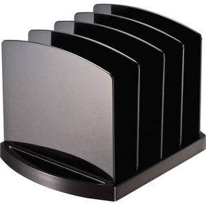 Officemate 2200 Series Standard File Sorter - 4 Compartment(s) - 6.80" Height x 9.38" Width x 8" Depth - Desktop - Non-skid Base - Black Product Image 