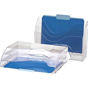 Officemate Clear Wave 2-way Desktop Organizer (OIC22904) View Product Image