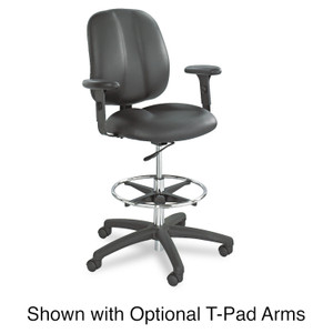 Safco Apprentice II Extended-Height Chair, Supports Up to 250 lb, 22" to 32" Seat Height, Black (SAF7084BL) View Product Image