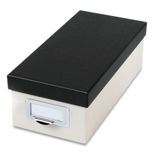 Oxford Index Card Storage Box, Holds 1,000 3 x 5 Cards, 5.5 x 11.5 x 3.88, Pressboard, Marble White/Black (OXF406350) View Product Image