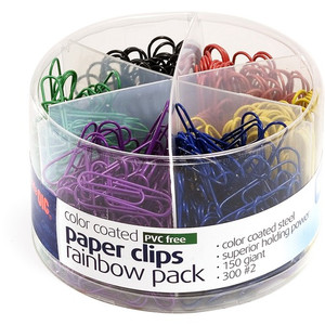 Officemate Coated Paper Clips - Jumbo - No. 2 - Assorted Product Image 