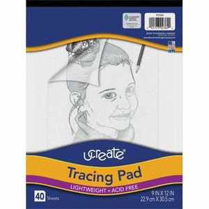 UCreate Tracing Pad - 40 Sheets - Plain - Unruled Margin - 9" x 12" Sheet Size - Transparent Paper Product Image 