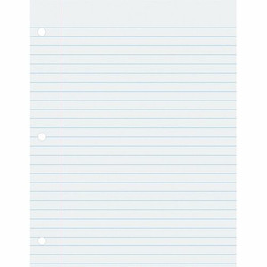 Pacon Ruled Composition Paper - Letter - 500 Sheets - Wide Ruled Front Ruling - 0.37" Ruled - Red Margin Product Image 