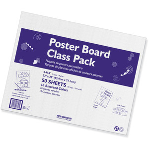 Pacon Posterboard, 4-Ply, 22"x28", 50 Shts, Assorted (PAC76347) View Product Image