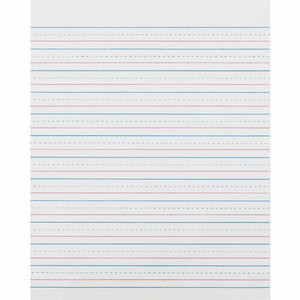 Zaner-Bloser Pacon Broken Midline Sulphite Paper - 500 Sheets - 0.50" Ruled - 8" x 10 1/2" Sheet Size - White Paper Product Image 