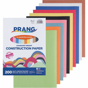 Prang Construction Paper - Art Project, Craft Project, Fun and Learning, Cutting, Pasting - 9" Width x 12" Length - Assorted Product Image 