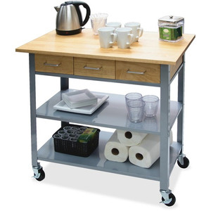 Vertiflex Countertop Serving Cart - Solid Wood - 34.25" Width x 19" Depth x 35.50" Height - Steel Frame - Assorted Product Image 