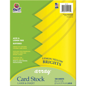 Pacon Inkjet, Laser Printable Multipurpose Card Stock - Lemon Yellow (PACP101172) View Product Image