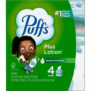 Puffs Plus Lotion Facial Tissues - 2 Ply - WhiteBox - 56/Box - (PGC34899) Product Image 