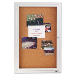 Quartet Enclosed Outdoor Bulletin Board,1-Door,2'x3',Aluminum Frame (QRT2121) View Product Image