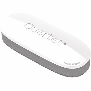 Quartet Dry-Erase Board Eraser - 2" Width x 5" Length - Streak-free, Comfortable Grip, Dustless, Stain Resistant - White, Silver - Foam, Felt Product Image 